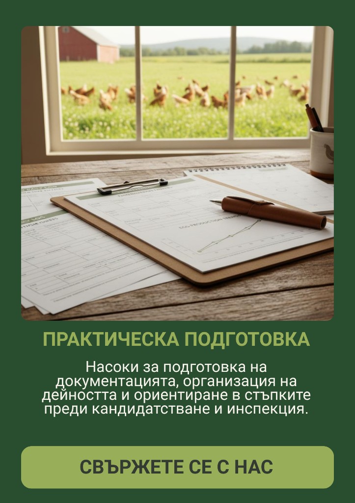Практическа подготовка — Насоки за подготовка на документацията, организация на дейността и ориентиране в стъпките преди кандидатстване и инспекция.